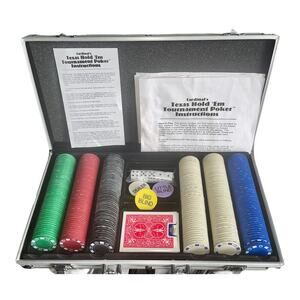 Cardinal's Texas Hold Em Tournament Poker Set Complete Carrying Case Instruction